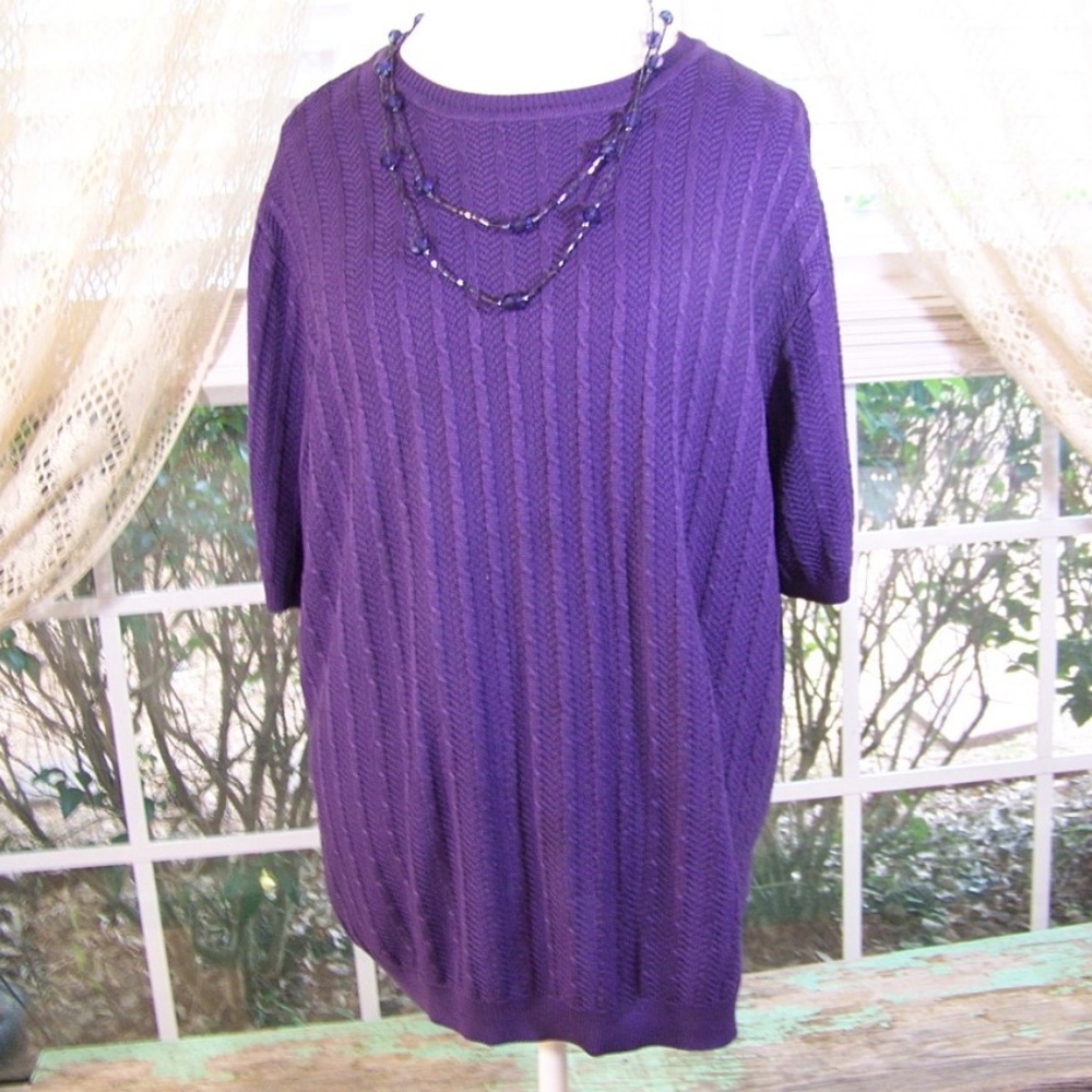 Alfred Dunner Woman Purple Sweater Soft Knit 2X